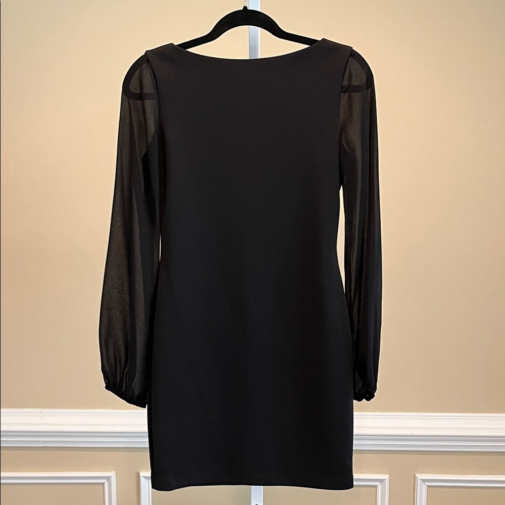 Alexa Admor Black Sheer Long Sleeve Dress Size Small
